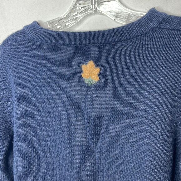 Bobbie Brooks Navy Blue Autumn Fall V-Neck long Sleeve Sweater. Size Small. - Picture 8 of 10